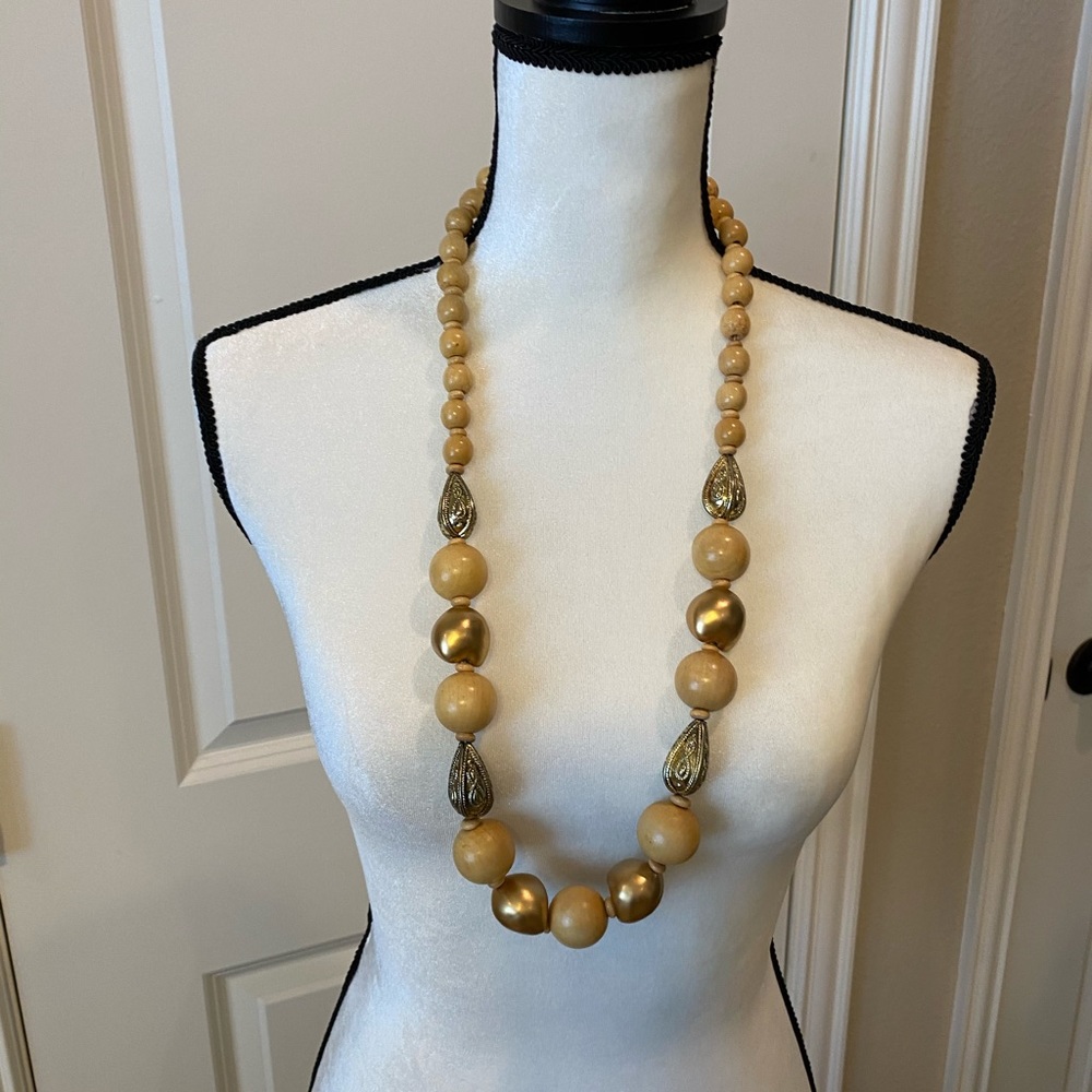 Wooden beaded necklace